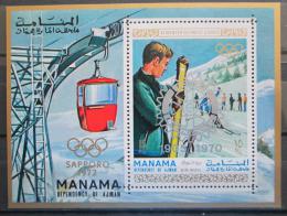 Poštová známka Manáma 1971 ZOH Sapporo pretlaè Mi# Block 129 B Kat 15€
