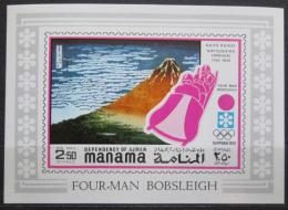 Poštová známka Manáma 1971 ZOH Sapporo, ètyøbobob neperf. Mi# 395 B