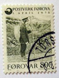 Poštová známka Faerské ostrovy 1976 Listonoš Mi# 23