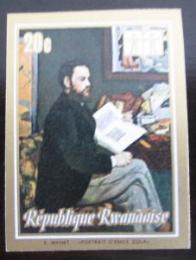 Poštová známka Rwanda 1973 Umenie, Manet neperf. Mi# 549 B