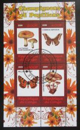 Poštové známky Kongo 2009 Motýle a huby