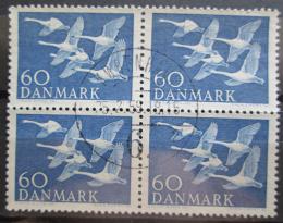 Poštové známky Dánsko 1956 Labu� zpìvná ètyøblok Mi# 365