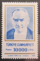 Poštová známka Turecko 1992 Prezident Kemal Atatürk Mi# 2951 Kat 5.50€