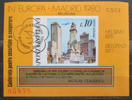 Potov znmka Rumunsko 1980 Madrid Mi# Block 175 Kat 15