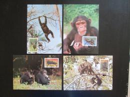 Maxikarty Sierra Leone 1983 Šimpanzi, WWF 001 Mi# 713-16