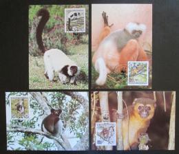 Maxikarty Madagaskar 1988 Lemur, WWF 065 Mi# 1110-13