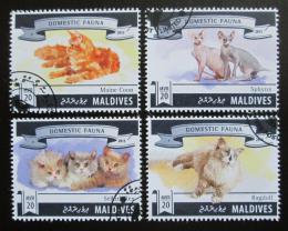 Poštové známky Maldivy 2015 Domácí maèky Mi# 5810-13 Kat 10€