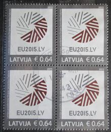 Poštové známky Lotyšsko 2015 Prezidentství v Radì Evropy ètyøblok Mi# 928