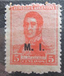 Poštová známka Argentína 1918 Jose de San Martin pretlaè SC# OD156