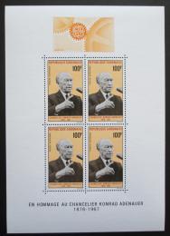 Poštové známky Gabon 1968 Konrad Adenauer Mi# Block 9 Kat 13€