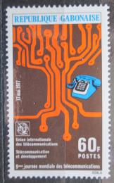 Poštová známka Gabon 1977 Svìtový den telekomunikace Mi# 618