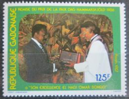 Poštová známka Gabon 1987 Dag-Hammarskjöld a prezident Bongo Mi# 987