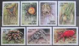Poštové známky Tanzánia 1994 Pavúky Mi# 1798-1804