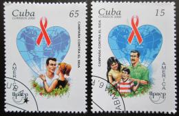 Poštové známky Kuba 2000 Boj proti AIDS Mi# 4319-20