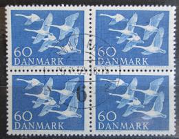 Poštové známky Dánsko 1956 Labu� zpìvná ètyøblok Mi# 365