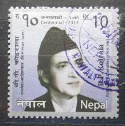 Poštová známka Poštová známka Nepál 2014 Premiér Bishweshwar Prasad Koirala Mi# 1143