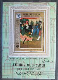 Poštová známka Aden Kathiri 1967 Umenie, Toulouse-Lautrec Mi# Block 9 A Kat 16€