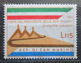 Poštová známka San Marino 1965 Návštìva italského prezidenta Mi# 849
