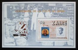 Poštová známka Zair 1986 Pošta, 100. výroèie Mi# Block 57