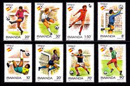 Poštové známky Rwanda 1982 MS ve futbale Mi# 1179-86 Kat 7.50€