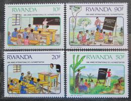 Poštové známky Rwanda 1991 Medzinárodný rok gramotnosti Mi# 1442-45