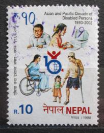 Poštová známka Nepál 1998 Desetiletí postižených Mi# 679