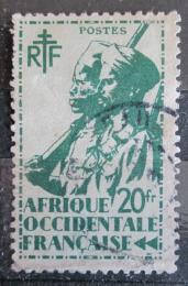 Poštová známka Francúzska Západní Afrika 1945 Koloniální vojáci Mi# 22