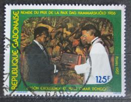 Potov znmka Gabon 1987 Dag-Hammarskjld a prezident Bongo Mi# 987 - zvi obrzok