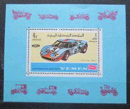 Poštovní známka Jemen 1969 Závodní ford Mi# Block 146 A