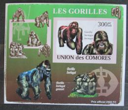 Poštová známka Komory 2009 Gorily neperf. Mi# 2145 B Block