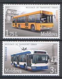 Poštové známky Moldavsko 2013 Autobusy Mi# 850-51