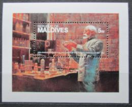 Poštová známka Maldivy 1982 Robert Koch, objevitel TBC Mi# Block 86