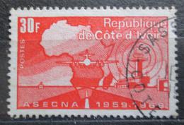 Poštová známka Pobrežie Slonoviny 1969 Mapa Afriky Mi# 353