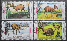 Poštové známky Mongolsko 1990 Moschus moschiferus Mi# 2130-33