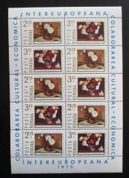 Poštové známky Rumunsko 1975 Umenie, kvety Mi# 3258-59 Bogen Kat 12€