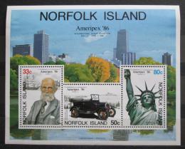 Poštové známky Norfolk 1986 Výstava AMERIPEX Mi# Block 10