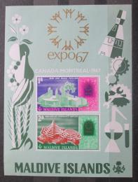 Poštové známky Maldivy 1967 EXPO Montreal Mi# Block 7