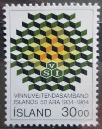 Poštová známka Island 1984 Dìlnický svaz, 50. výroèie Mi# 621