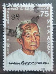 Poštová známka Srí Lanka 1988 E. W. Adikaram, pedagog Mi# 849