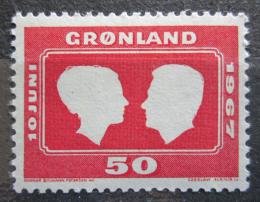 Poštová známka Grónsko 1967 Krá¾ovská svadba Mi# 67