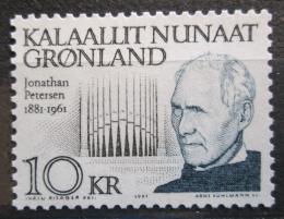 Poštová známka Grónsko 1991 Jonathan Petersen, skladatel Mi# 221