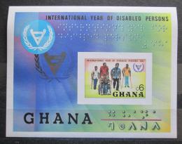 Poštová známka Ghana 1981 Medzinárodný rok postižených neperf. Mi# Block 93 B
