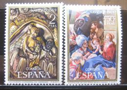 Poštové známky Španielsko 1969 Vianoce, umenie Mi# 1837-38