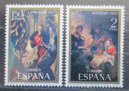 Poštové známky Španielsko 1970 Vianoce, umenie Mi# 1895-96