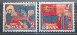 Poštové známky Španielsko 1971 Vianoce, umenie Mi# 1956-57