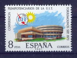 Poštová známka Španielsko 1973 Konferenèní budova ITU Mi# 2040