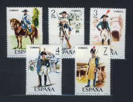 Poštové známky Španielsko 1975 Vojenské uniformy Mi# 2169-73