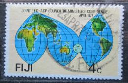 Poštová známka Fidži 1977 Mapa svìta Mi# 361