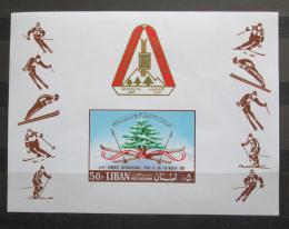 Poštová známka Libanon 1968 Lyžovanie Mi# Block 35