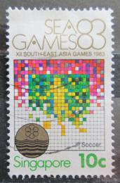 Poštová známka Singapur 1983 Jihoasijské hry, futbal Mi# 422